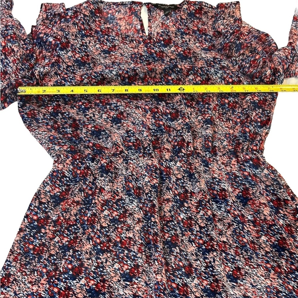 Banana Republic Factory Floral Long Sleeve Elastic Waist Dress Size M - Picture 5 of 9